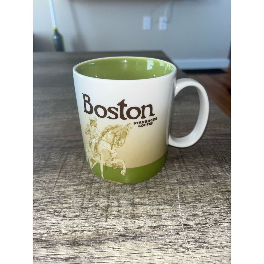 Starbucks Coffee Collector Series Boston Global Icon 16 Oz Mug Cup 2008 Green